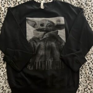 Baby Yoda Star Wars Black Pullover Sweatshirt